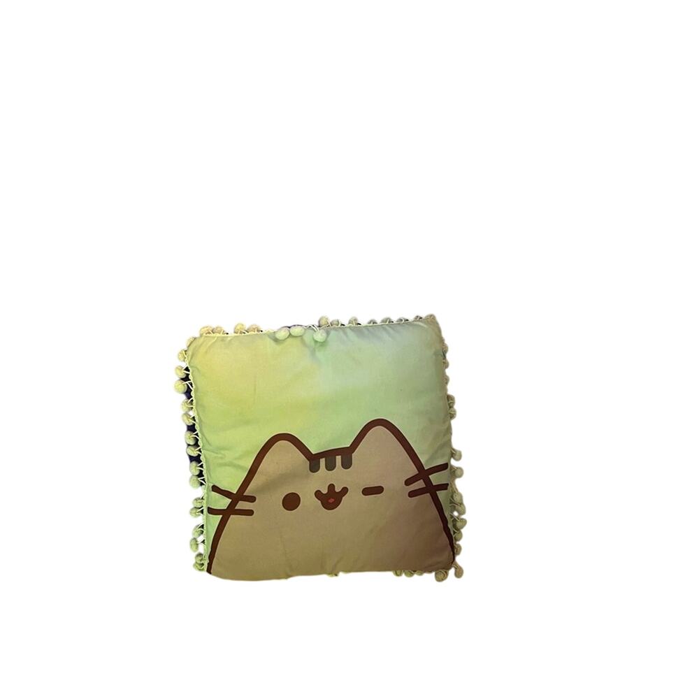 Nyan Cat Pillow Throw Blue Green Pom Poms Cute Kitties Kitty Kitten Home Decor